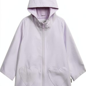 Carters Purple Glitter Raincoat for Girls Soft Hood Heart-0