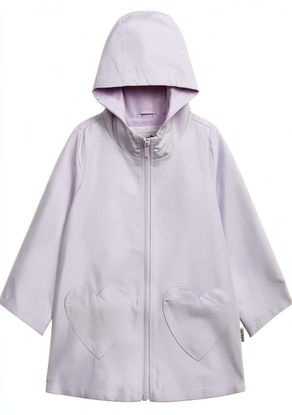 Carters Purple Glitter Raincoat for Girls Soft Hood Heart-0