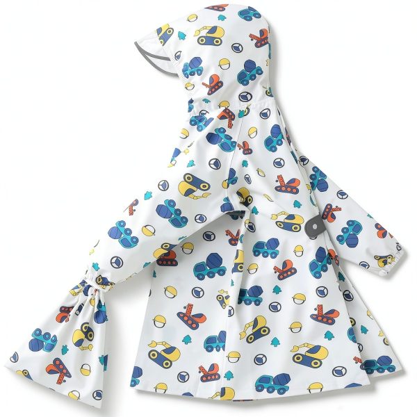Kids Waterproof Raincoat Reflective Strip Unisex Toddler-2