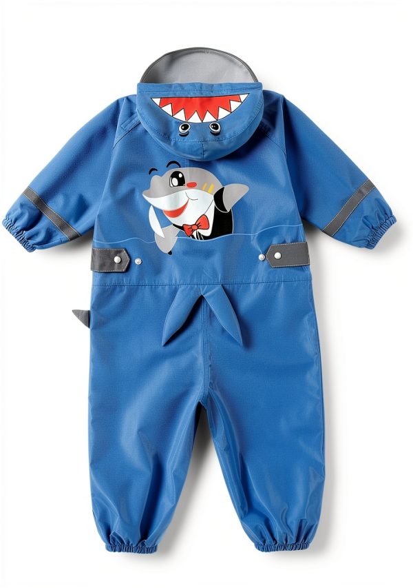 SSAWcasa Waterproof Rain Coverall Reflective Kids Raincoat-4