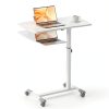 COMHOMA Overbed Table Adjustable Height Rolling Bedside Desk-1
