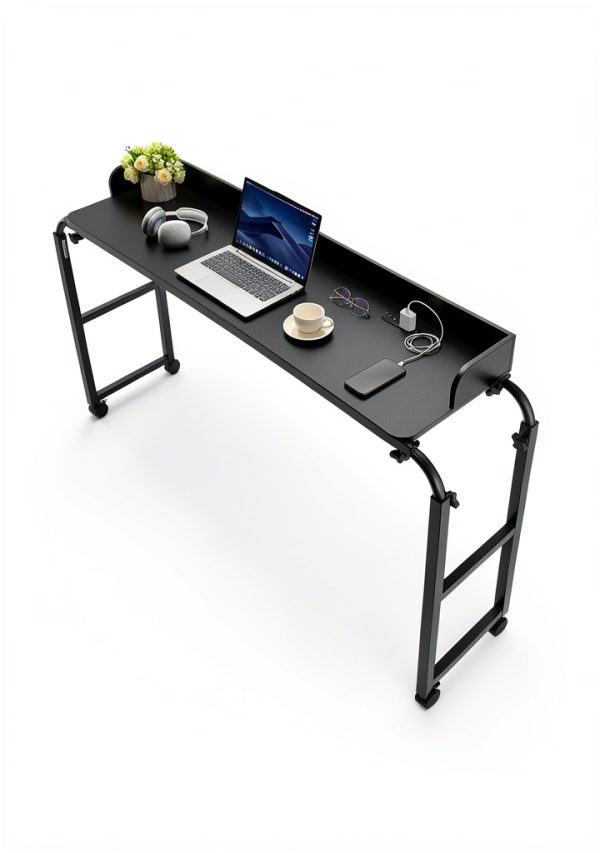 VEVOR Overbed Table Adjustable Height Movable Wheels-2