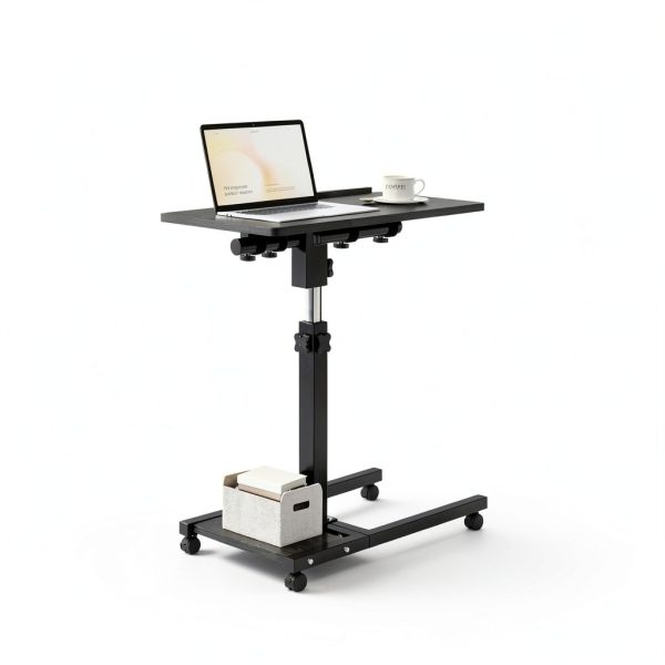 Furist Overbed Table Adjustable Height Rolling Laptop Desk-5