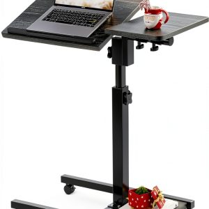 Furist Overbed Table Adjustable Height Rolling Laptop Desk-0