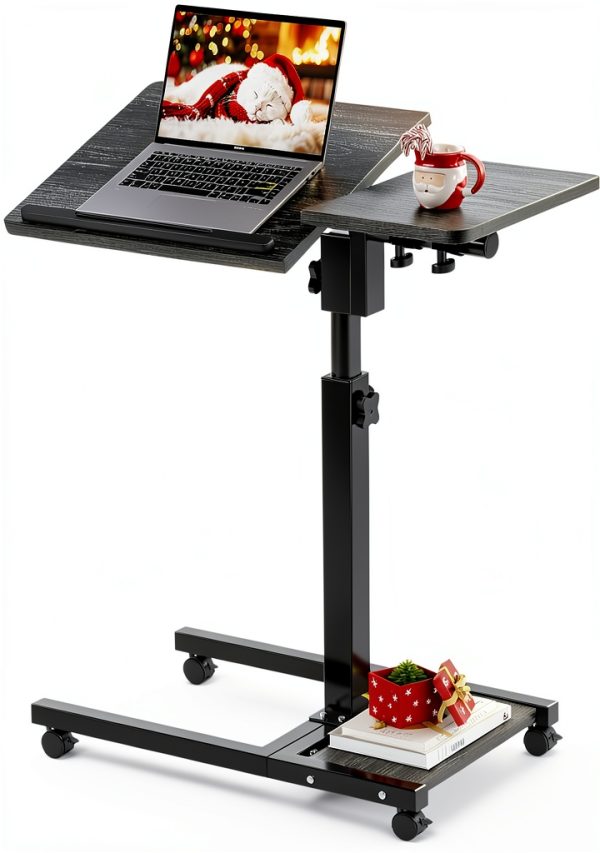 Furist Overbed Table Adjustable Height Rolling Laptop Desk-0