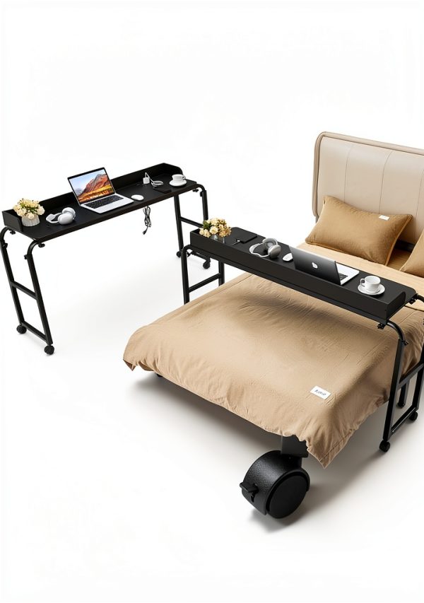 VEVOR Overbed Table Adjustable Height Movable Wheels-5