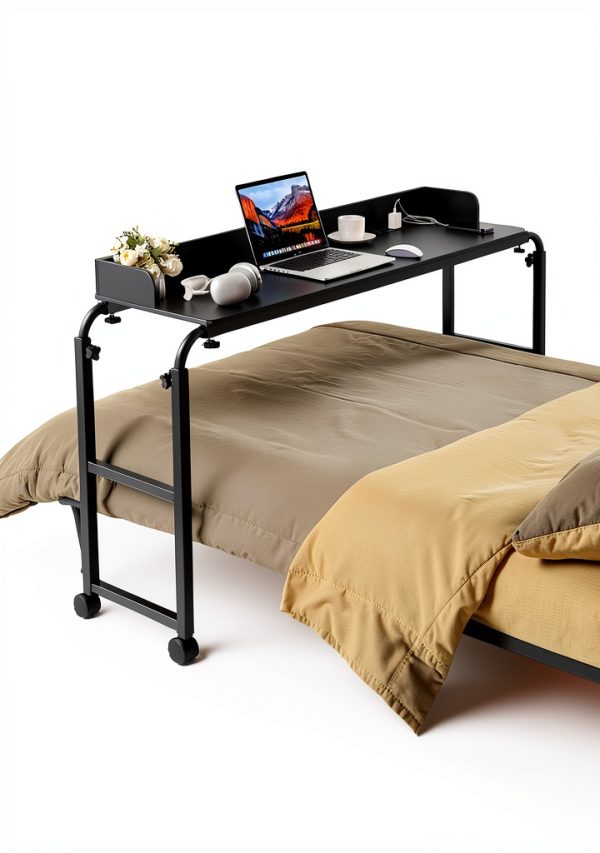 VEVOR Overbed Table Adjustable Height Movable Wheels-3
