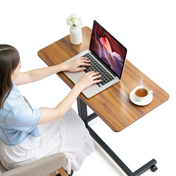 Careboda Overbed Table Adjustable Height Rolling Desk-1