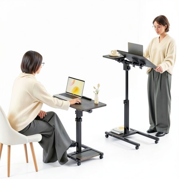 Furist Overbed Table Adjustable Height Rolling Laptop Desk-3