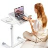 COMHOMA Overbed Table Adjustable Height Rolling Bedside Desk-4