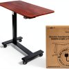 Vaunn Electric Overbed Table Power Lift Engineered Wood-6