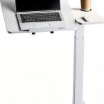 VEVOR Overbed Table Adjustable Height Tilt Desktop White-0