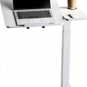 VEVOR Overbed Table Adjustable Height Tilt Desktop White-0