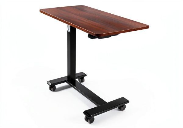 Vaunn Electric Overbed Table Power Lift Engineered Wood-2