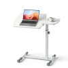 COMHOMA Overbed Table Adjustable Height Rolling Bedside Desk-0
