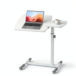 COMHOMA Overbed Table Adjustable Height Rolling Bedside Desk-0