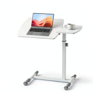 COMHOMA Overbed Table Adjustable Height Rolling Bedside Desk-0