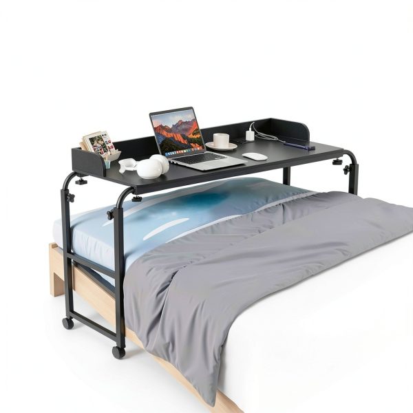 VEVOR Overbed Table Adjustable Height Movable Wheels-1