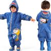 SSAWcasa Waterproof Rain Coverall Reflective Kids Raincoat-0