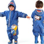 SSAWcasa Waterproof Rain Coverall Reflective Kids Raincoat-0