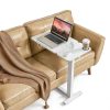 VEVOR Overbed Table Adjustable Height Tilt Desktop White-1