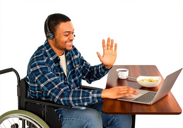 Vaunn Electric Overbed Table Power Lift Engineered Wood-1