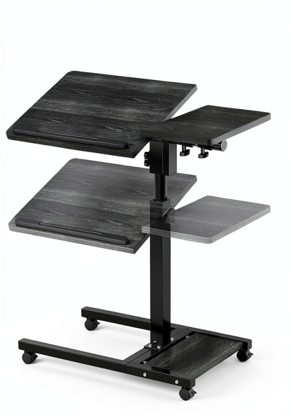 Furist Overbed Table Adjustable Height Rolling Laptop Desk-2