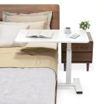 Luckybell Overbed Table White C-Shape Hydraulic Height-0