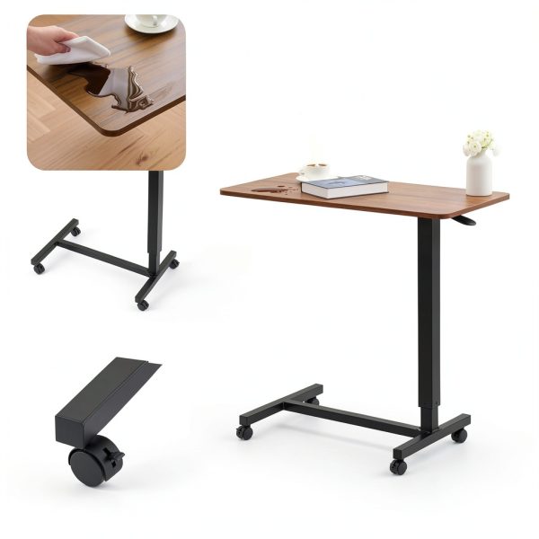 Careboda Overbed Table Adjustable Height Rolling Desk-3