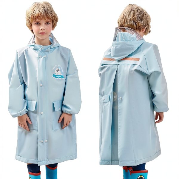 Kids Waterproof Raincoat BrandX Modern Design Blue-0