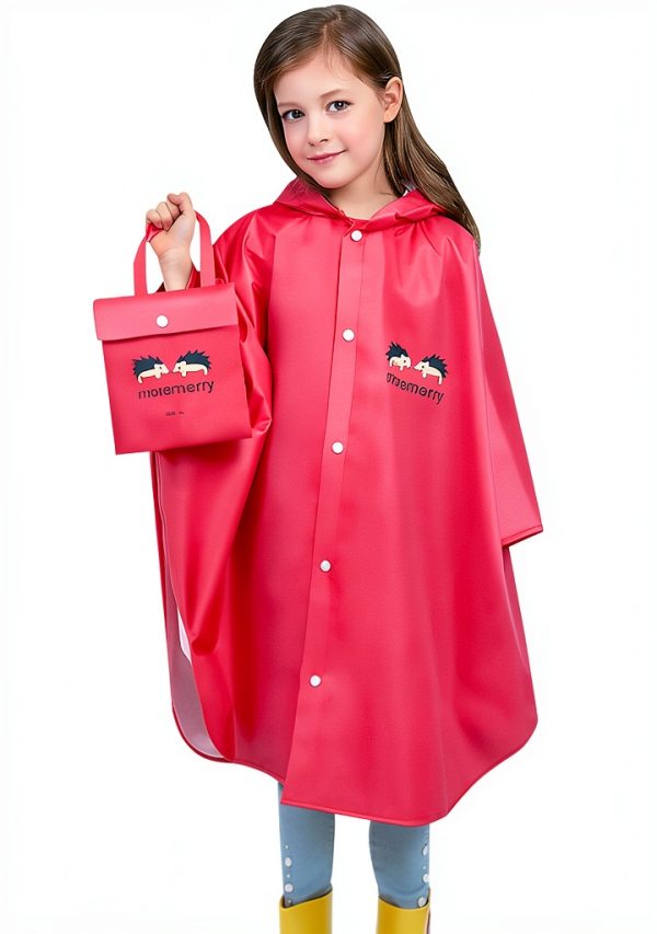 I.Kids Girls Raincoat Waterproof Nylon Hooded-0
