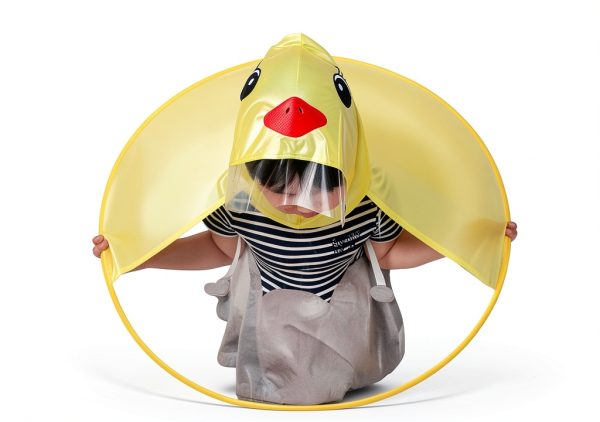 Kids Duck Raincoat 10AGIRL EVA Yellow for Girls-2