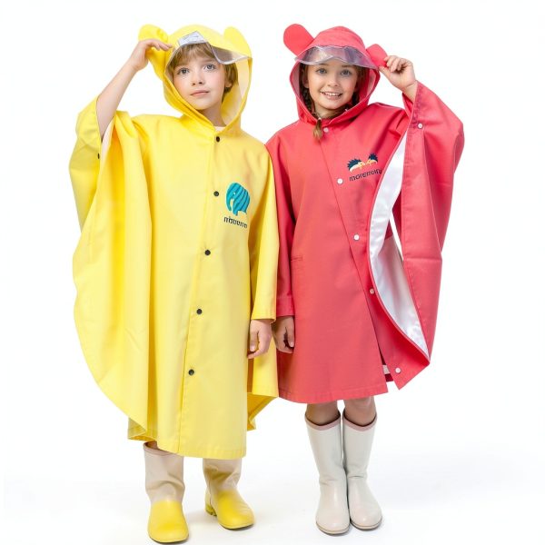 I.Kids Girls Raincoat Waterproof Nylon Hooded-5