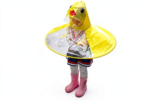 Kids Duck Raincoat 10AGIRL EVA Yellow for Girls-4