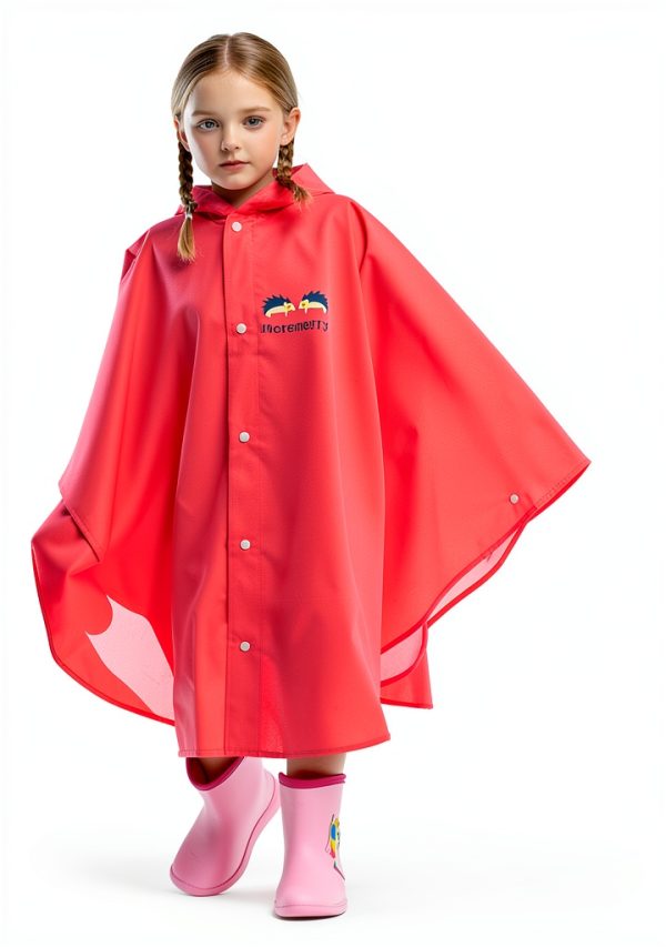 I.Kids Girls Raincoat Waterproof Nylon Hooded-2