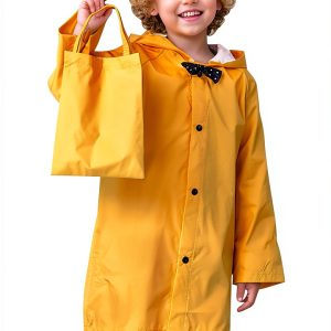 Yellow Unisex Kids Raincoats Waterproof Protection-0
