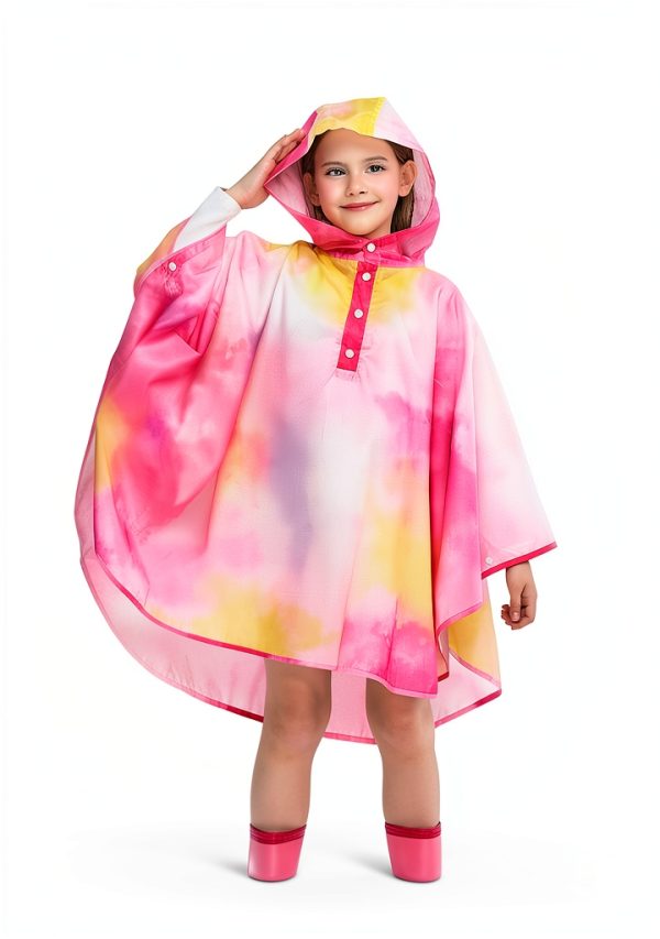 Polyester Girls Raincoat Brand Closure Unisex-3