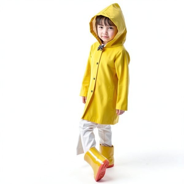 Yellow Unisex Kids Raincoats Waterproof Protection-3