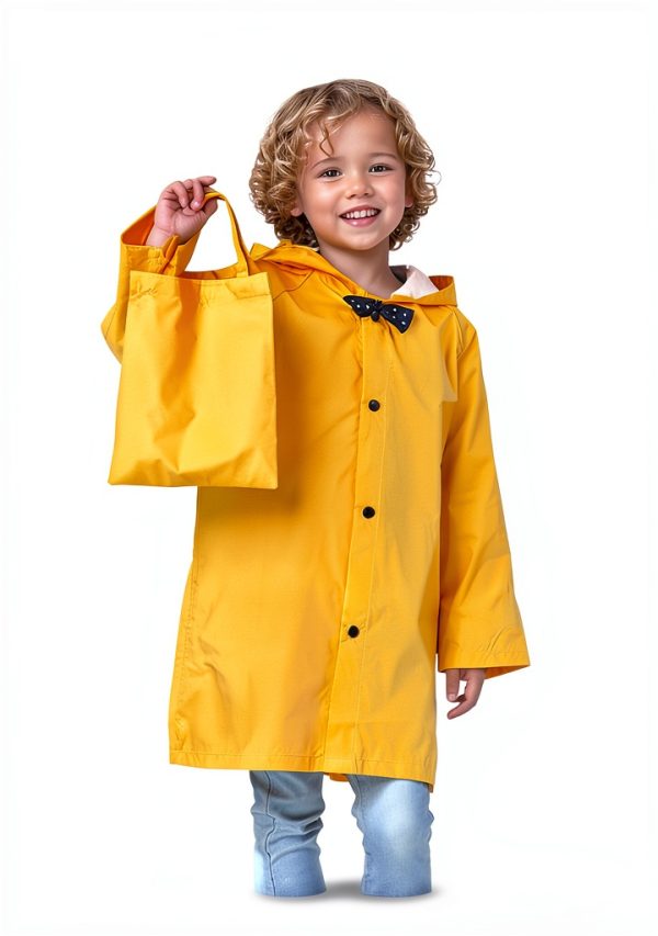 Yellow Unisex Kids Raincoats Waterproof Protection-4