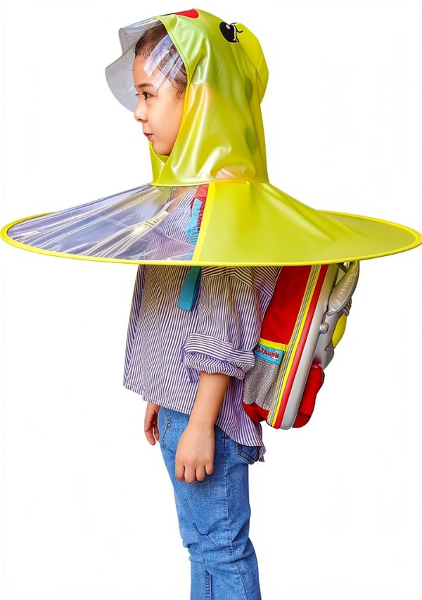 Kids Duck Raincoat 10AGIRL EVA Yellow for Girls-5