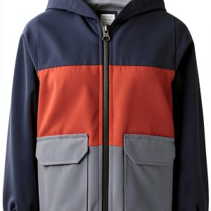 Simple Joys Baby Raincoat Navy Red Colorblock-0