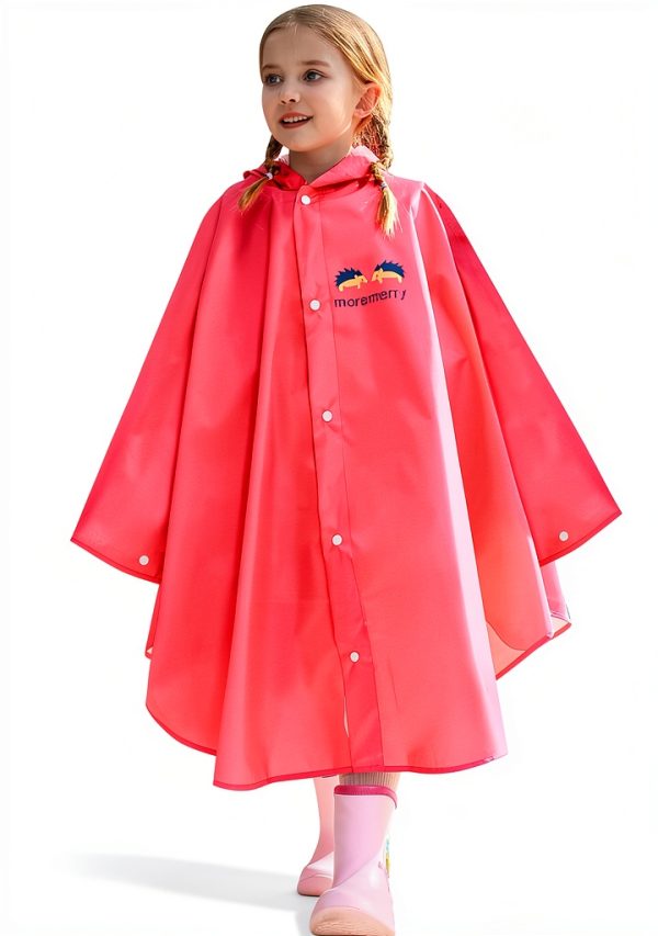 I.Kids Girls Raincoat Waterproof Nylon Hooded-8