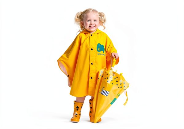 I.Kids Girls Raincoat Waterproof Nylon Hooded-7