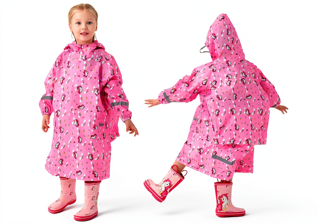 Kids raincoat in blue color