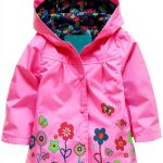 Pink Polyester Baby Raincoat Cute Floral Design-0