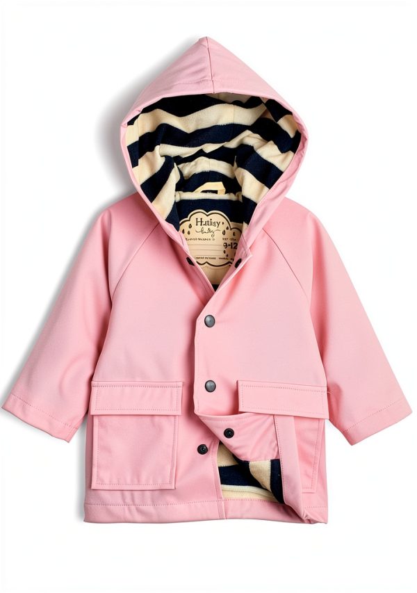 Baby Rain Jacket Hatley Waterproof Classic Pink-0
