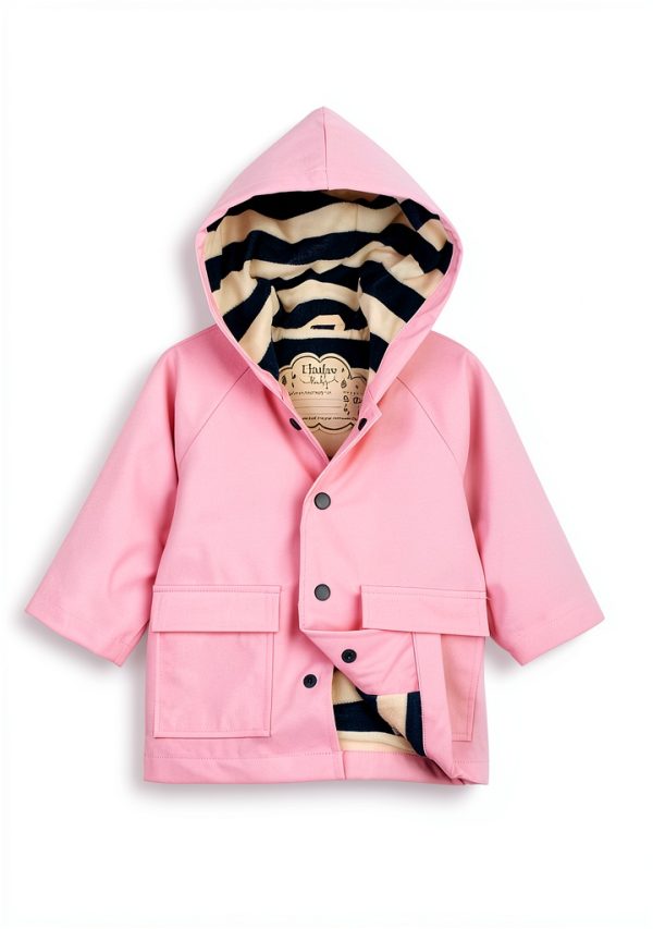 Baby Rain Jacket Hatley Waterproof Classic Pink-4