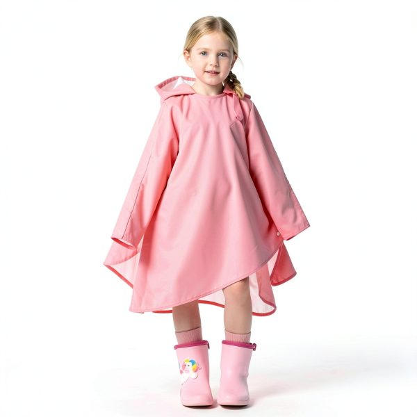 I.Kids Girls Raincoat Waterproof Nylon Hooded-4