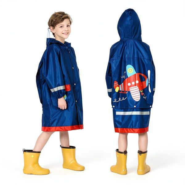 Nylon Kids Raincoat by Pavo Modern Waterproof Hooded-2