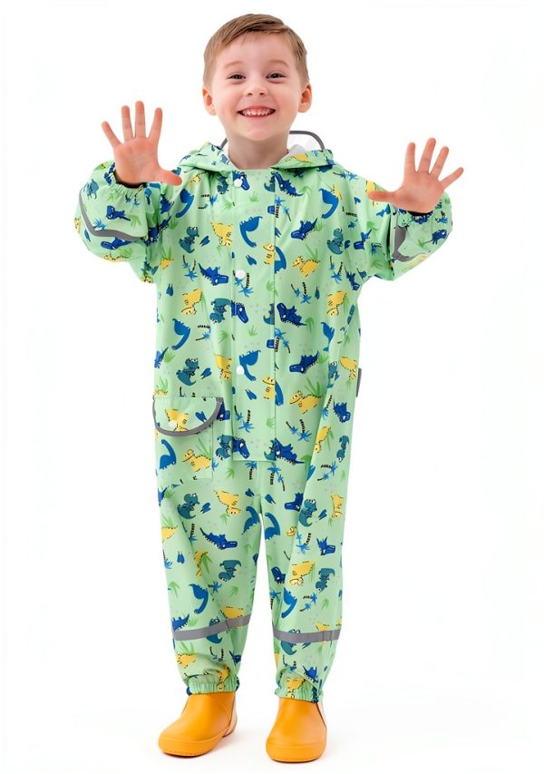 Shenzhen Rain Suit with Reflective Strips Multiple Colors 1-10 Years-0